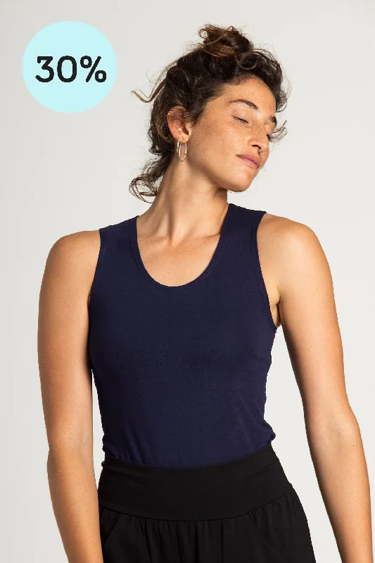 Organic Cotton Half Moon Open Back Tank Top